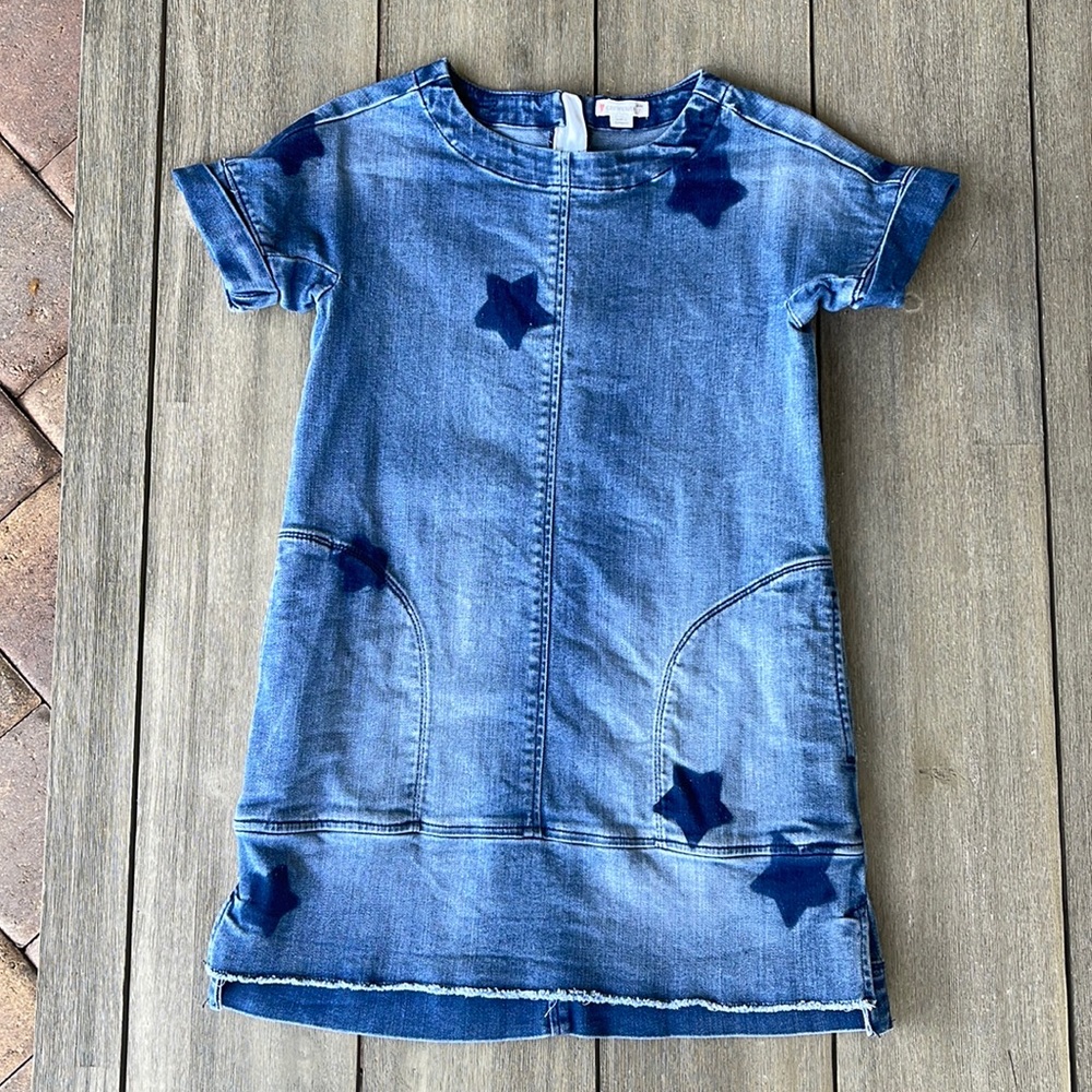 Crewcuts denim dress with stars Girls size 7 JCrew